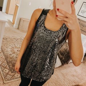 Bellatrix Black Sequin Tank Top